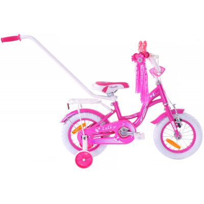 Detský bicykel 12 Fuzlu Lilly ružovo biely